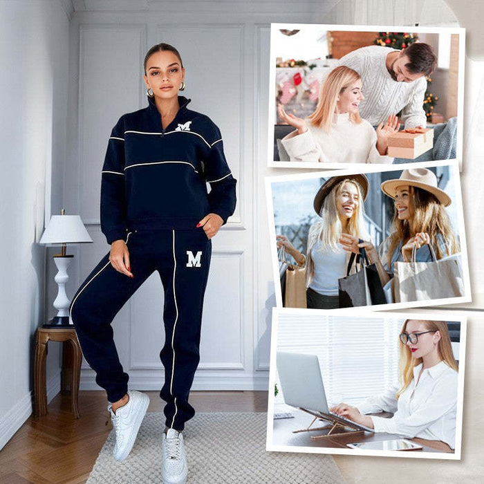 Elite 2 Piece Outfits Lounge Hoodless Pullover Sweatshirt Sweatsuit Sets Sweatshirt Baggy Fashion Sweatpants With Pockets