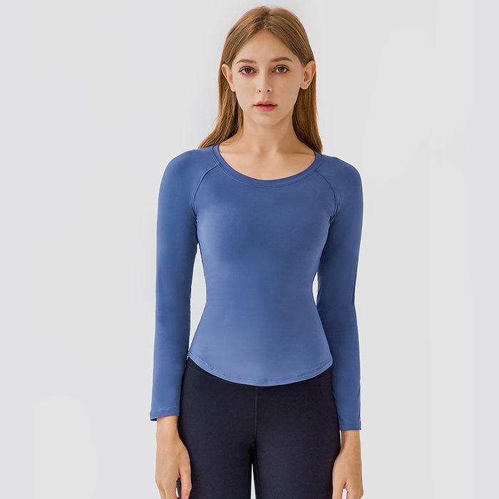 Slim Fit Thin Yoga Wear Nude Feel Skin-friendly Outerwear Fashion Sports Fitness Top Women