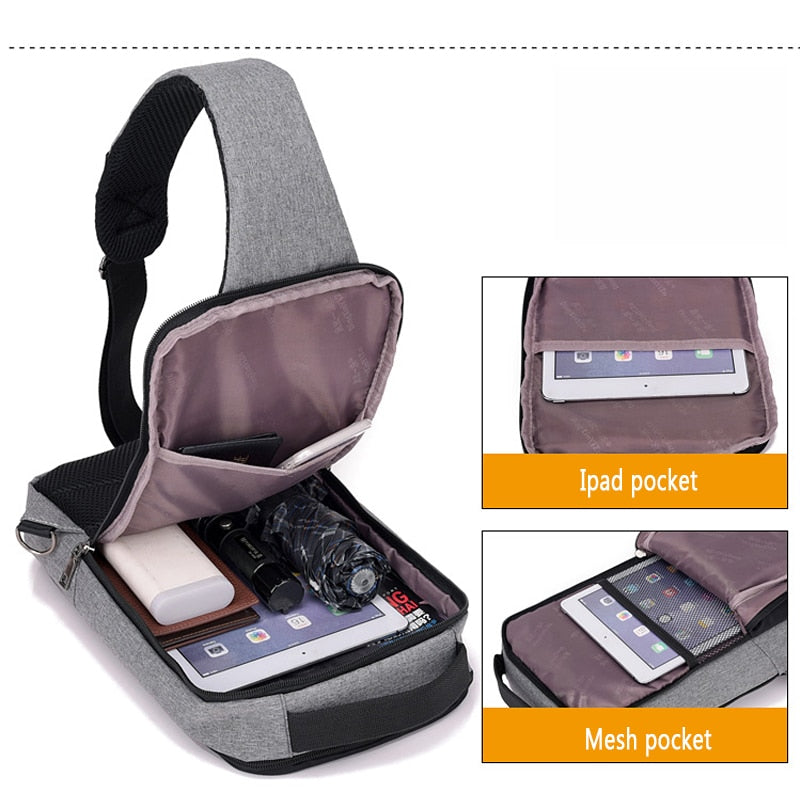 Elite Anti-theft USB charging chest bag
