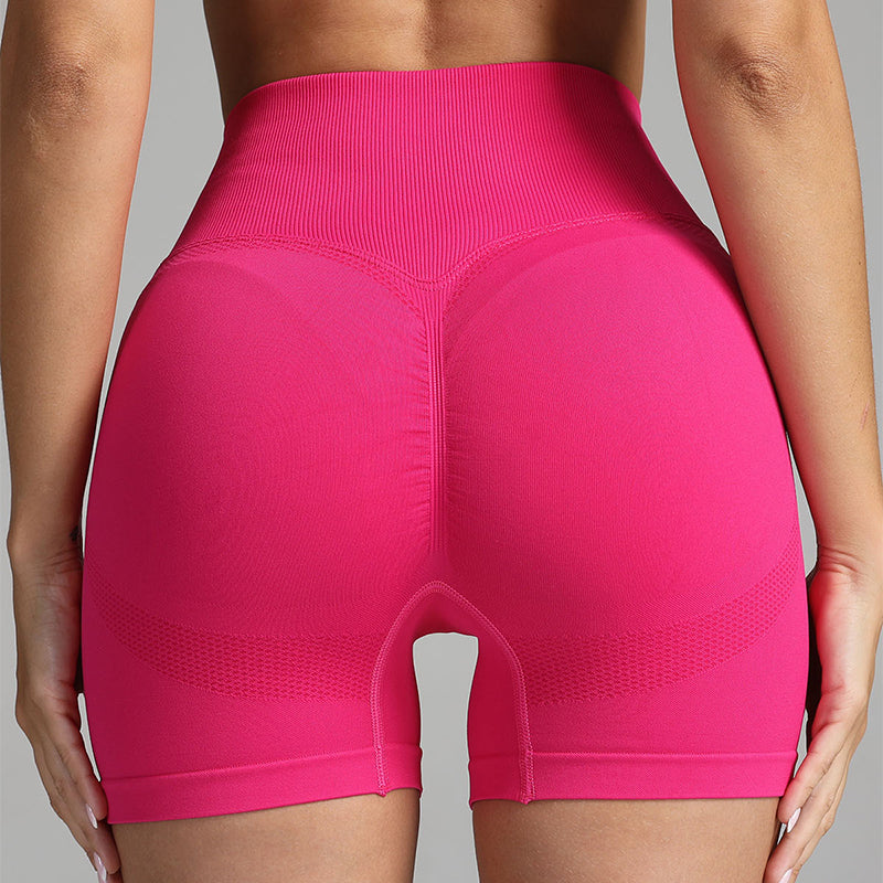 Elite+ Seamless Yoga Shorts Women Solid Color High Waist Hip-lifting Fitness Pants Running Sweatpants