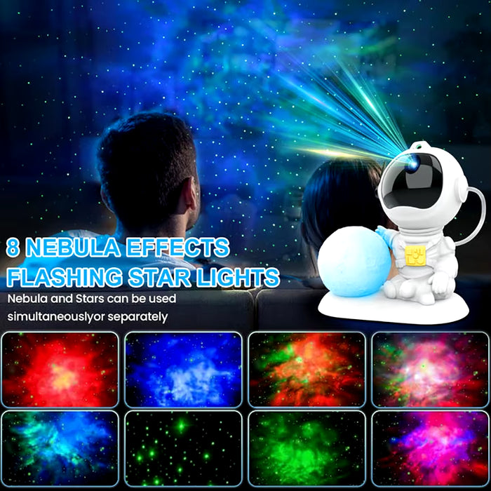 Astronaut Galaxy Projector Fairy Lights Ceiling LED Spotlight USB Powered Remote RGB Night Lamp for Gaming Room Christmas Party