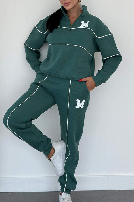 Elite 2 Piece Outfits Lounge Hoodless Pullover Sweatshirt Sweatsuit Sets Sweatshirt Baggy Fashion Sweatpants With Pockets