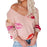 New Women's Fashion KISS Lips V-neck Cored Yarn Pullover Sweater