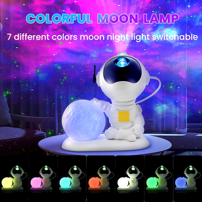 Astronaut Galaxy Projector Fairy Lights Ceiling LED Spotlight USB Powered Remote RGB Night Lamp for Gaming Room Christmas Party