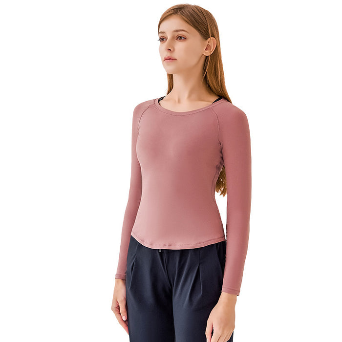 Slim Fit Thin Yoga Wear Nude Feel Skin-friendly Outerwear Fashion Sports Fitness Top Women