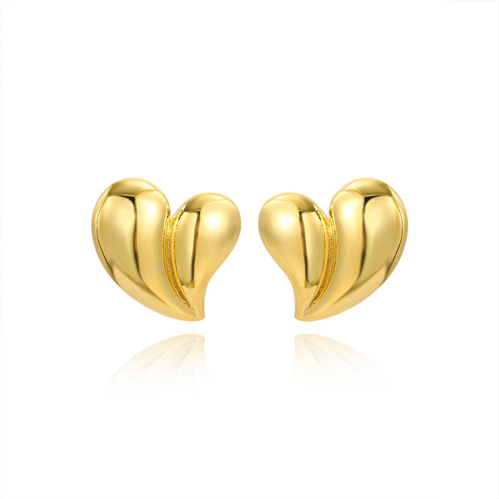 European And American 18K Gold Glossy Earrings