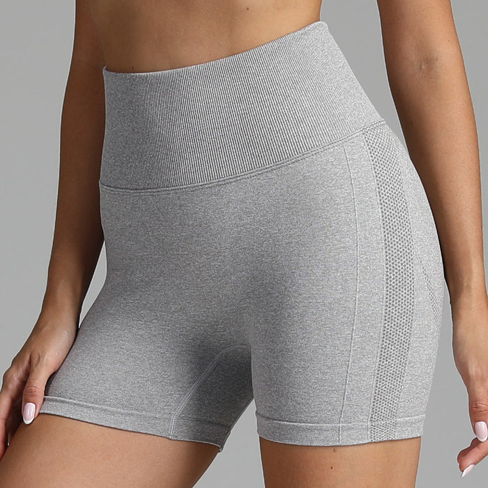 Elite+ Seamless Yoga Shorts Women Solid Color High Waist Hip-lifting Fitness Pants Running Sweatpants