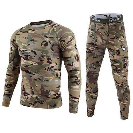 ESDY + EliteMen Exercise Camouflage Dralon Thermal Underwear Suit