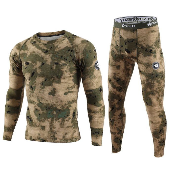 ESDY + EliteMen Exercise Camouflage Dralon Thermal Underwear Suit