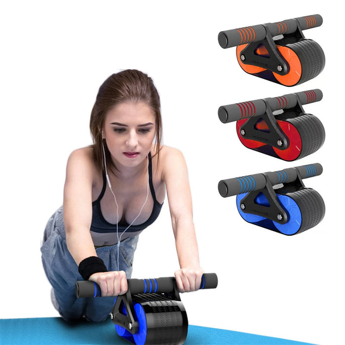 Elite Double Wheel Abdominal Exerciser Women Men Automatic Rebound Ab Wheel Roller Waist Trainer Gym Sports Home Exercise Devices