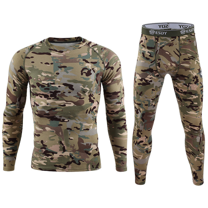 ESDY + EliteMen Exercise Camouflage Dralon Thermal Underwear Suit