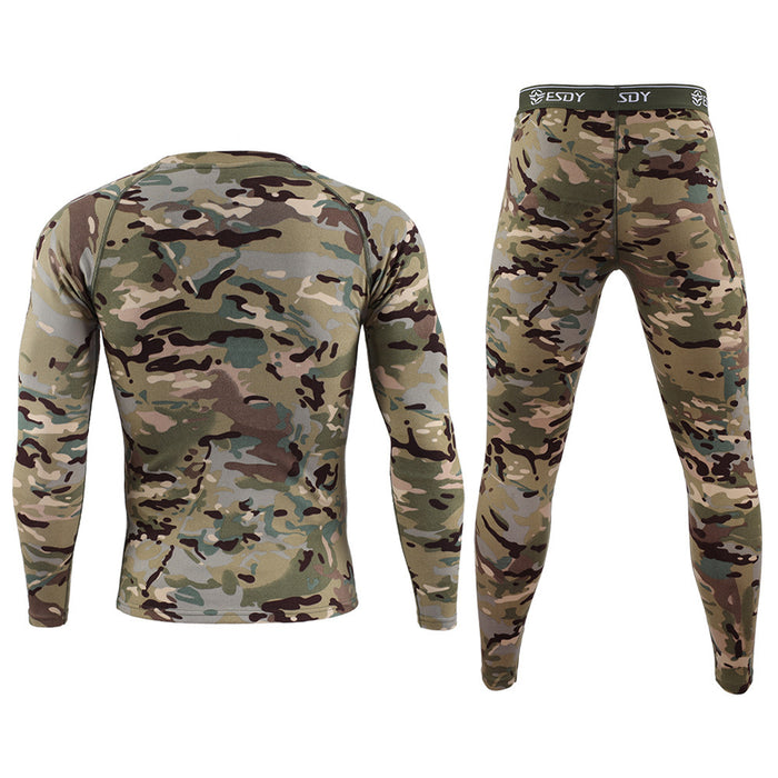 ESDY + EliteMen Exercise Camouflage Dralon Thermal Underwear Suit