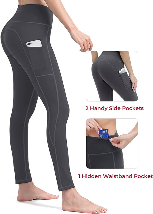 Women's Anti-Nail Leggings - Non-Transparent Yoga Pants with Phone Pockets and Tummy Control in Full-Length/Capri Styles