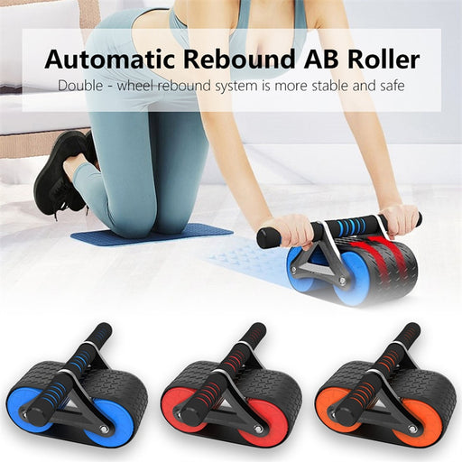 Elite Double Wheel Abdominal Exerciser Women Men Automatic Rebound Ab Wheel Roller Waist Trainer Gym Sports Home Exercise Devices