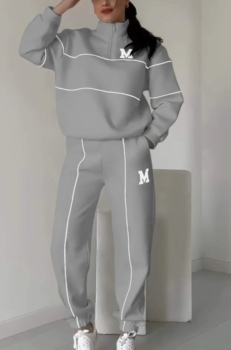 Elite 2 Piece Outfits Lounge Hoodless Pullover Sweatshirt Sweatsuit Sets Sweatshirt Baggy Fashion Sweatpants With Pockets