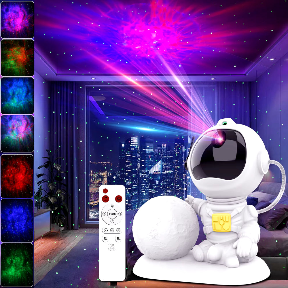 Astronaut Galaxy Projector Fairy Lights Ceiling LED Spotlight USB Powered Remote RGB Night Lamp for Gaming Room Christmas Party