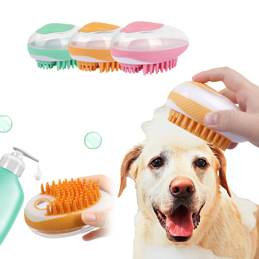 2-in-1 Pet Bath Massage Brush - Silicone Grooming Tool